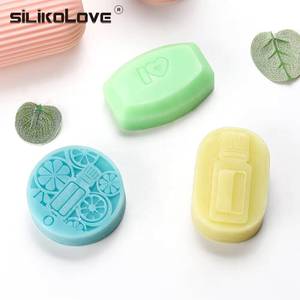 New Reusable <b>Silicone</b> Molds Round Oval Square DIY Making 3D Soap Forms Handmade 6 Patterns - Product Image 4