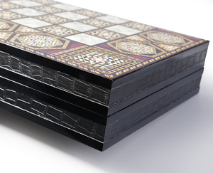 Tùy chỉnh lớn bằng gỗ đàn Piano sơn mài bảng trò chơi backgammon Trung Đông Arab cờ vua PU gỗ hộp trò chơi câu đố - Product Image 2