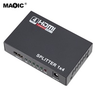 HDMI Ayırıcı 1 giriş 4 çıkış 1080P Full HD 1x4 HDTV Monitör Projektör XBOX için Video Dağıtım Amplifikatörü