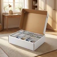 Boîte de rangement pour cartes en carton 3600ct, organisateur de cartes à collectionner à 4 rangées pour Toploaders, cartes sous pochettes et cartes de sport