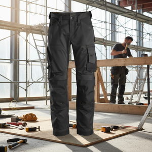 Pantaloni da Lavoro da Uomo in Cotone 100% di Alta Qualità, Stile Semplice, Antivento, Personalizzabili con Logo, con Vita Elasticizzata - Product Image 1