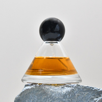 Flacon de parfum roll-on en verre transparent de haute qualité 50 ml avec bouchon à baïonnette conique et bille colorée, flacon pulvérisateur vide