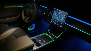 Lumière d'ambiance intelligente 12V pour Tesla Model Y 2019-2023, éclairage intérieur automatique de la console centrale de la voiture avec surveillance des angles morts - Product Image 4