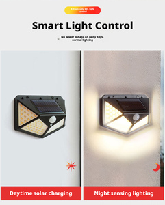 Lampes de camping en gros, lampes solaires murales étanches à détecteur de mouvement, alimentées par l'énergie solaire, pour la décoration de jardin - Product Image 5