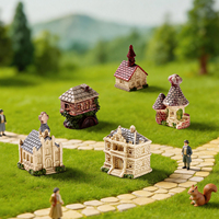 Ornements de maison en résine miniatures en gros, miniatures de jardin féerique, miniatures de maison de poupée, ornements de micro-paysage, décorations DIY