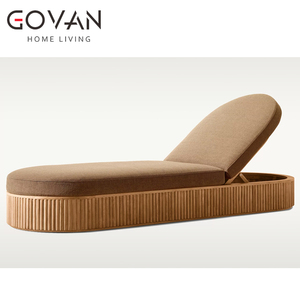 <span class=keywords><strong>Chaise</strong></span> longue d'extérieur moderne, résistante aux intempéries, en <span class=keywords><strong>teck</strong></span> massif, <span class=keywords><strong>coussin</strong></span> imperméable, pliable, garantie de 2 ans - Product Image 2