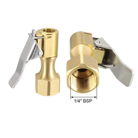 Embout de gonflage pneumatique droit en laiton, filetage NPT femelle 1/4 pouce, à flux fermé, pour manomètre de compresseur d'air