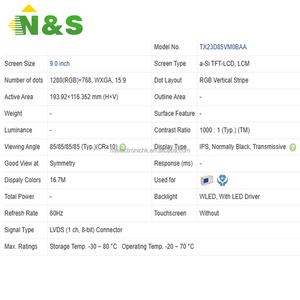<b>9</b>" 1280*768 WXGA LCD Display For Industrial Control Medical Automotive Equipment TX23D85VM0BAA - Product Image 4