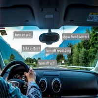 Perekam Video Streaming WiFi Lensa Ganda 2K HD Layar Penuh 10-Inci untuk Mobil dengan Kaca Spion dan Gambar Mundur Black Box