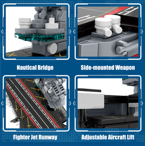 CAYI 003 Fujian porte-avions Moc moderne militaire sous-marin porte-avions bricolage assemblage briques blocs de construction ensembles jouets - Product Image 4
