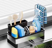Support mural en acier inoxydable pour éponge et torchon de cuisine, porte-savon de cuisine, support de rangement simple pour torchon sur comptoir