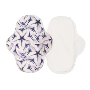 Vente chaude femmes marque privée tissu réutilisable serviettes hygiéniques menstruelles en coton tampon en tissu d'herbes