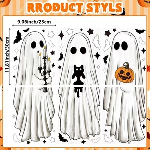 Pegatina de Papel de Fantasma de Talla Grande para Halloween, Etiqueta Decorativa para Ventanas de Hogar y Supermercado - Product Image 5