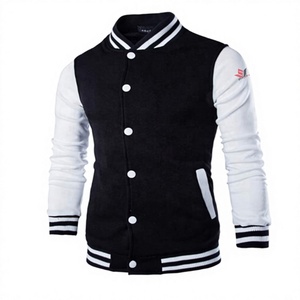 เสื้อแจ็คเก็ตเบสบอลสีน้ำเงินขาวสำหรับผู้ชาย ยี่ห้อ SPARKWELL INDUSTRY แขนยาว ติดกระดุม ผ้าแคนวาส แห้งเร็ว ทรงปกติ สำหรับฤดูหนาว แบบ Color Block - Product Image 1