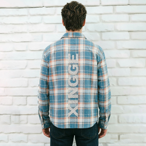 Camisa de Franela a Cuadros para Hombre, Personalizada al por Mayor, Antiarrugas, Transpirable, Ecológica, 100% Algodón, con Bloques de Color, Manga Larga, Estampada - Product Image 2