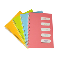 Carnet de planification A5 à spirale avec couverture rigide en PP coloré, écologique, imprimé, avec logo personnalisé, OEM disponible