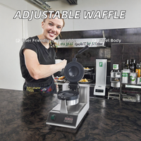 Machine à gaufres portable UFO pour burgers et glaces, réglable 50-250/122-482, en acier inoxydable avec revêtement antiadhésif et commande tactile