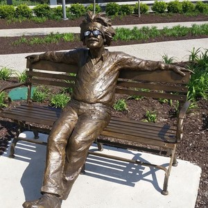Statue de diamant taille de vie moderne réaliste, <span class=keywords><strong>Sculpture</strong></span> en Bronze, sur banc - Product Image 5