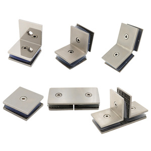 Clips de Fijación para Vidrio de Acero Inoxidable Fulida, Acabado Cepillado, Modernos y Minimalistas, Soportes para Divisiones de Baño, Conectores de Esquina para Puertas - Product Image 4