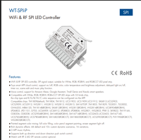 Contrôleur LED Skydance 5-24VDC WiFi & RF Push SPI RGB/RGBW RGB+CCT WT-SPI-P avec contrôle Tuya pour puces différentes WS2811 WS2812 SK6812