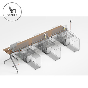 Estación de Trabajo Colaborativa Moderna para 4-6 Personas, Escritorio Modular para Oficina, Conjunto de Escritorio para Personal, Oficina de Foshan - Product Image 4