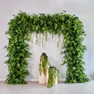 Venta al por mayor de seda personalizada Blanca Rosa Roja soporte de arco arreglos florales artificiales decoración del banquete de boda de fondo - Product Image 5