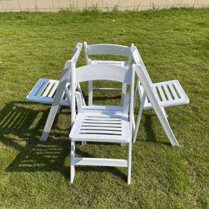 Sedie Pieghevoli <span class=keywords><strong>Wimbledon</strong></span> in Resina Plastica Bianca di Alta Qualità per Eventi, Matrimoni e Giardino - Product Image 3
