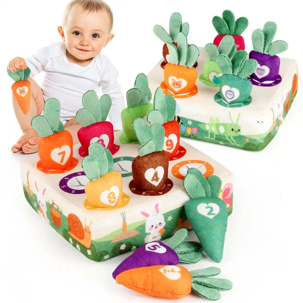 Number And Animal Baby Soft Toy Pulling Out Radishes Baby Activity Sensory Toy Set Baby Nest And Stack Toys