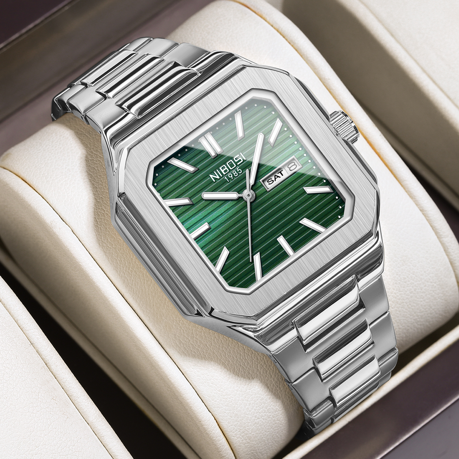Steel Strap Square Quartz Wristwatch Fashion Casual Business Shop Our Business-Style Factory 44mm Square Quartz Watch main image 2