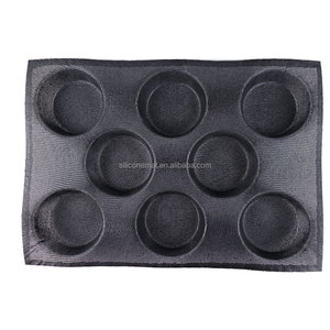 قوالب خبز سيليكون بـ 8 تجاويف بيضاوية للكعك والخبز غير لاصقة، صواني خبز مثقبة، قوالب همبرغر، صينية كب كيك - Product Image 1