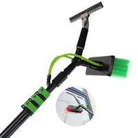 Brosse télescopique professionnelle à eau, en aluminium, avec mécanisme de verrouillage à bascule, écologique, section de 9 m pour le nettoyage