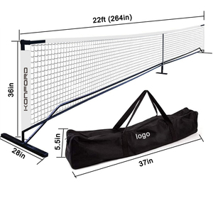 Professionnel Durable Pickleball Net Post Premium 22ft Intérieur Extérieur Choc Cordon 10 pieds 11ft Roulettes Taille Régulation Net Sac Kit - Product Image 2