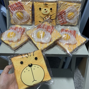 Modelo de comida de imitación con diseño de dibujos animados y empaque de dibujos animados, en forma de huevo frito, tostada asada, trozo, cuadrado y rebanada, para exhibición en tiendas de desayunos y accesorios de exhibición y pedido - Product Image 4