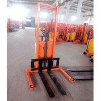 Apilador Manual de Palets con Elevación Hidráulica y Pedal, Ideal para Manejo de Materiales en Exteriores, Pavimentos y Almacenes