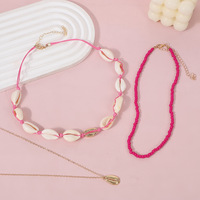 Nouvelle Collection 2026 : Ensemble Collier Ras-du-Cou Perlé Trois Pièces pour Femme, Style Bohème Tendance, avec Coquillages en Alliage Thème Océan, Idéal pour Fêtes et Quotidien