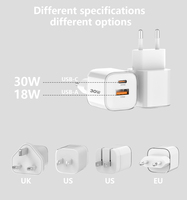 Chargeur mural USB-C GaN 30W Tommox, chargeur rapide PD Type C pour téléphones, vente en gros, charge rapide Samsung, iPhone, iPad