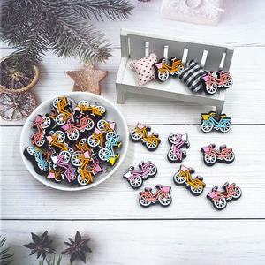 गर्म थोक BPA मुक्त बच्चे सिलिकॉन मोती DIY शांत श्रृंखला सामान छोटे कृंतक बाइक मनके कलम - Product Image 2