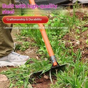 Houe épaissie multifonctionnelle pour le désherbage et le travail du sol, idéale pour la culture de légumes, avec lame en acier inoxydable de 30 cm pour usage domestique et agricole - Product Image 2