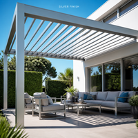 Pergola en aluminium thermolaqué résistant à la rouille, motorisée, à lames orientables, bioclimatique, écologique, pour patio extérieur, imperméable