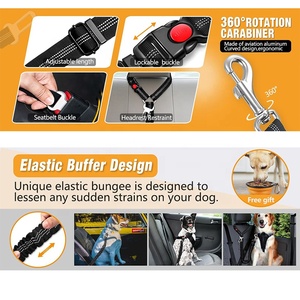 Лидер продаж, двухсторонний автоматический Выдвижной Нейлоновый светоотражающий логотип автомобиля, товары для домашних животных, поводок для 2 собак - Product Image 6