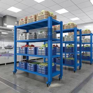Height Adjustable 4 Layer Metal <b>Storage</b> <b>Racking</b> Shelves with Net Board - Product Image 6
