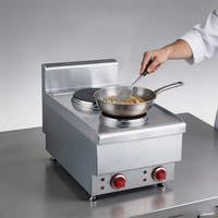 JUSTA Tisch-Elektroherdplatte 2-Brenner Edelstahl 304 Gewerblicher Kocher 5000-10000W 1 Jahr Garantie