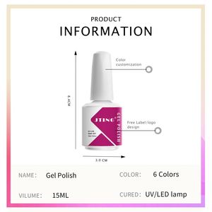 Set di Smalti Gel UV Neon con Logo Gratuito, <span class=keywords><strong>Kit</strong></span> 6 Colori OEM, Crea il Tuo Logo, Flacone di Smalto Gel 15ml - Product Image 2