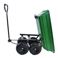 Chariot à roues en acier pour le transport de marchandises, chariot à quatre roues, remorque utilitaire, chariot à benne pour le jardin, pour un usage domestique