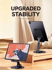 Height <b>Adjustable</b> Alloy Metal Support <b>Table</b> 360 Rotating Aluminum Mobile Phone Holder Portable and Flexible for Desk or Bed Use - Product Image 4