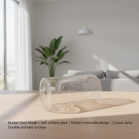 Abat-jour en verre soufflé à la main avec bulles d'air, 90D 170H 35mm de diamètre, pour suspension intérieure, lustre ou applique murale – Vente en gros usine