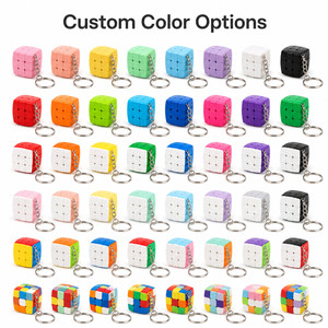 Custom Logo 3x3 Magic Cube Keychain Creative Puzzle Toy <b>Mini</b> Speed Cube <b>Keyring</b> for Promotional Gift Office Toy Stress Relief - Product Image 2