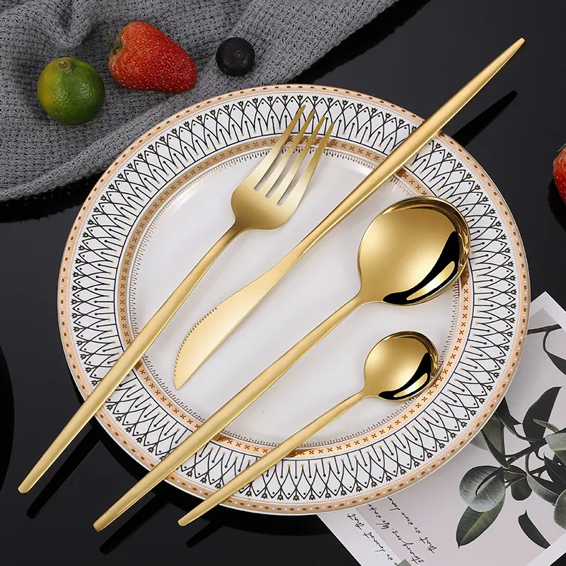 bulk cutlery set titanium gold plating table flatware gifts for guests