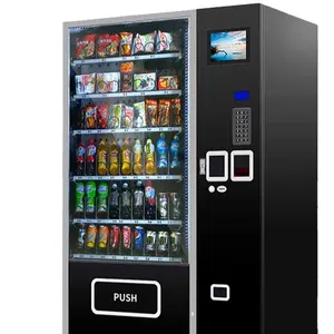 24-hours business self-service vender alcohol machines snacks and drinks combo LED light beer vending cocacola vending