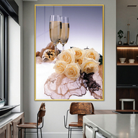 Moderne Vente Chaude Fleurs Simple Conception Créative Cristal Porcelaine Paysage Mural Art Cadre pour Salon Peinture Décorative